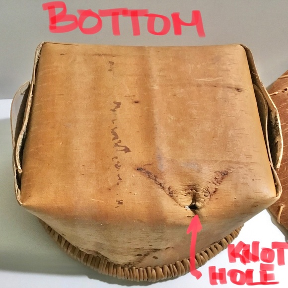 Vintage Authentic Signed Chipewyan Indian Birch Bark Basket - Picture 9 of 12